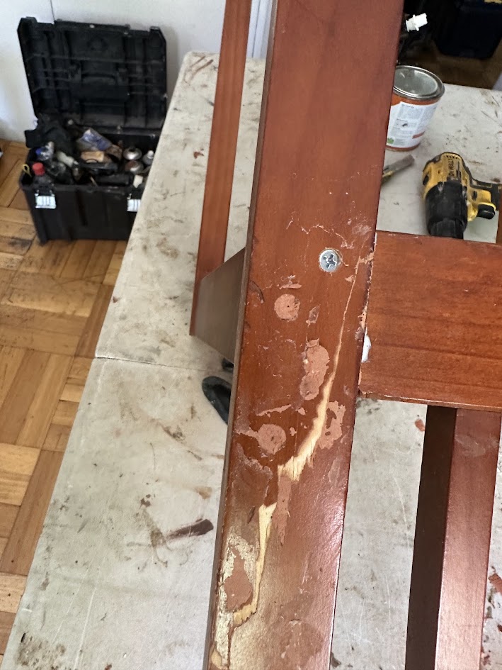 Sofá antes de reparación